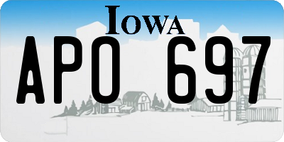 IA license plate APO697