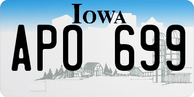 IA license plate APO699