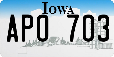 IA license plate APO703