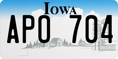 IA license plate APO704