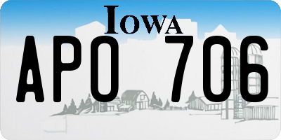 IA license plate APO706