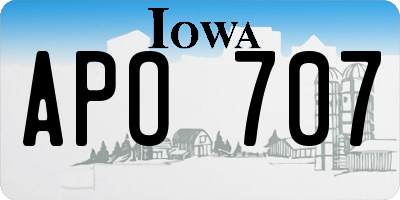 IA license plate APO707