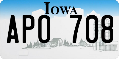 IA license plate APO708