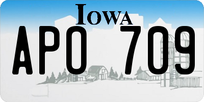 IA license plate APO709