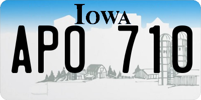 IA license plate APO710