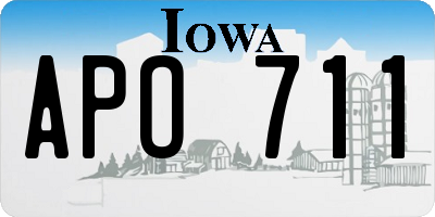 IA license plate APO711