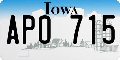 IA license plate APO715