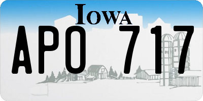 IA license plate APO717