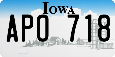 IA license plate APO718