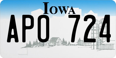 IA license plate APO724