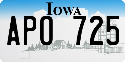 IA license plate APO725