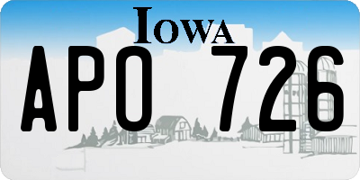 IA license plate APO726