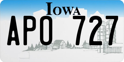 IA license plate APO727
