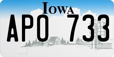 IA license plate APO733