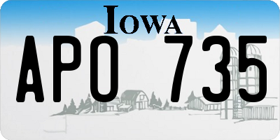 IA license plate APO735