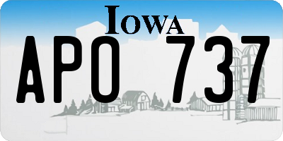 IA license plate APO737