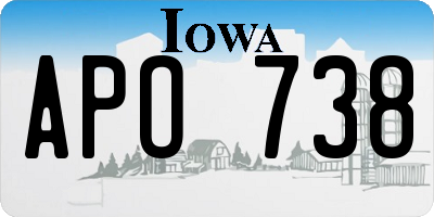 IA license plate APO738