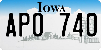 IA license plate APO740