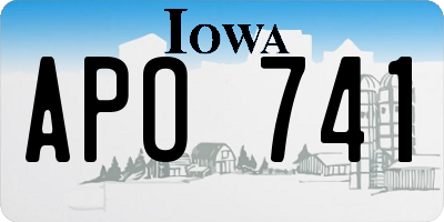 IA license plate APO741