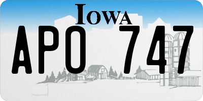 IA license plate APO747