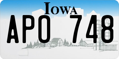 IA license plate APO748