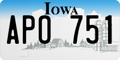 IA license plate APO751