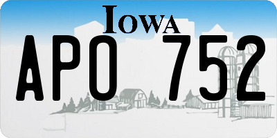 IA license plate APO752