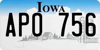 IA license plate APO756