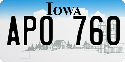 IA license plate APO760