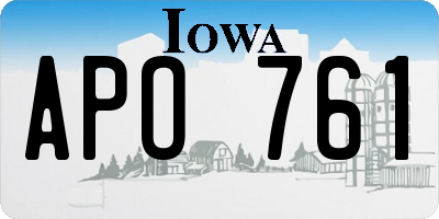 IA license plate APO761