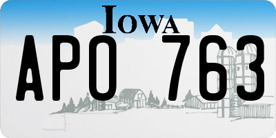 IA license plate APO763