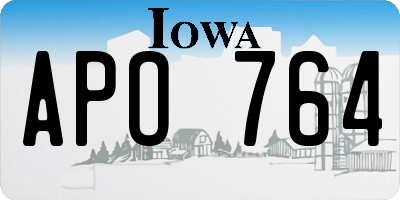 IA license plate APO764