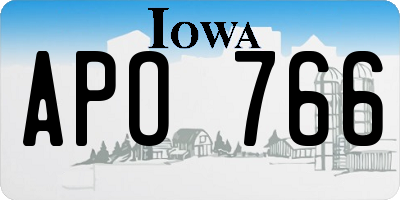 IA license plate APO766