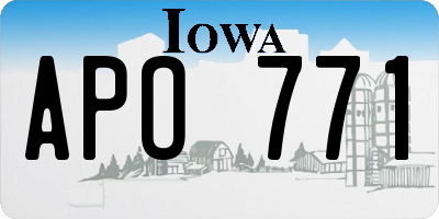 IA license plate APO771