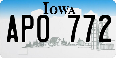 IA license plate APO772