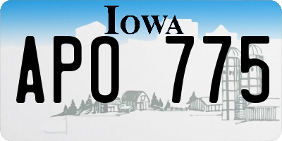 IA license plate APO775