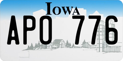 IA license plate APO776