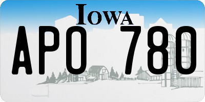 IA license plate APO780