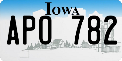 IA license plate APO782