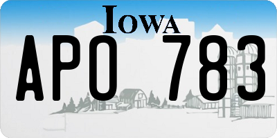 IA license plate APO783