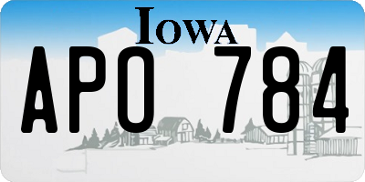 IA license plate APO784