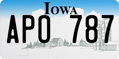 IA license plate APO787