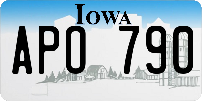 IA license plate APO790