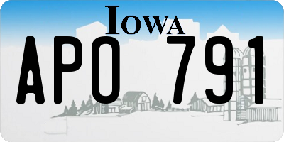 IA license plate APO791