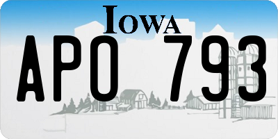 IA license plate APO793