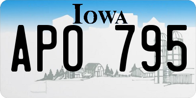 IA license plate APO795