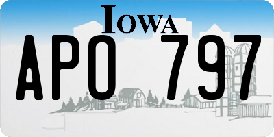 IA license plate APO797