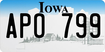 IA license plate APO799