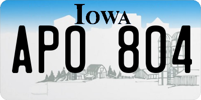 IA license plate APO804