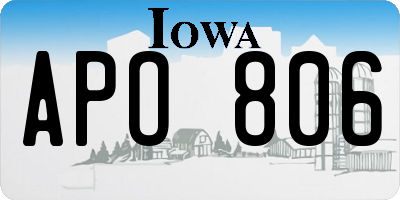 IA license plate APO806